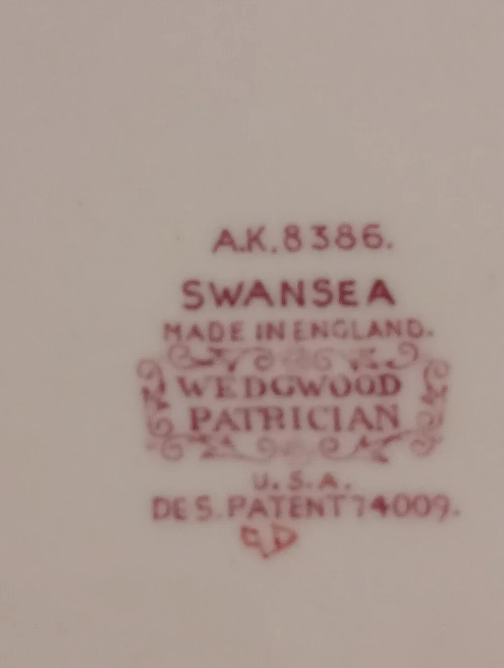 Two Wedgwood Swansea Luncheon Plates, Vintage 1960s English Porcelain